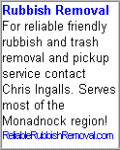 Chris Ingalls operates Reliable Rubbish Removal. He services most of the Monadnock area. Click here for more info.